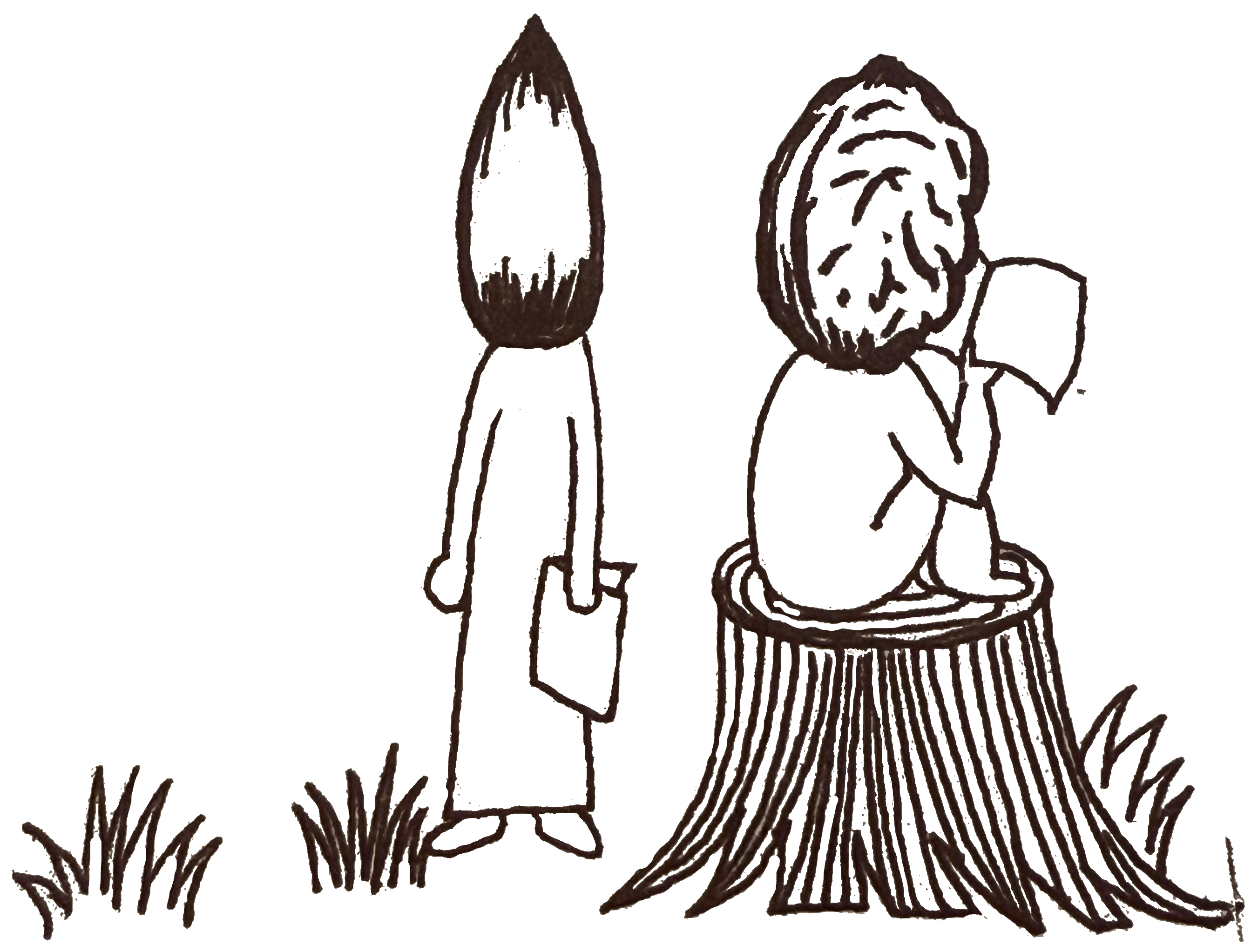 A brush and an acorn